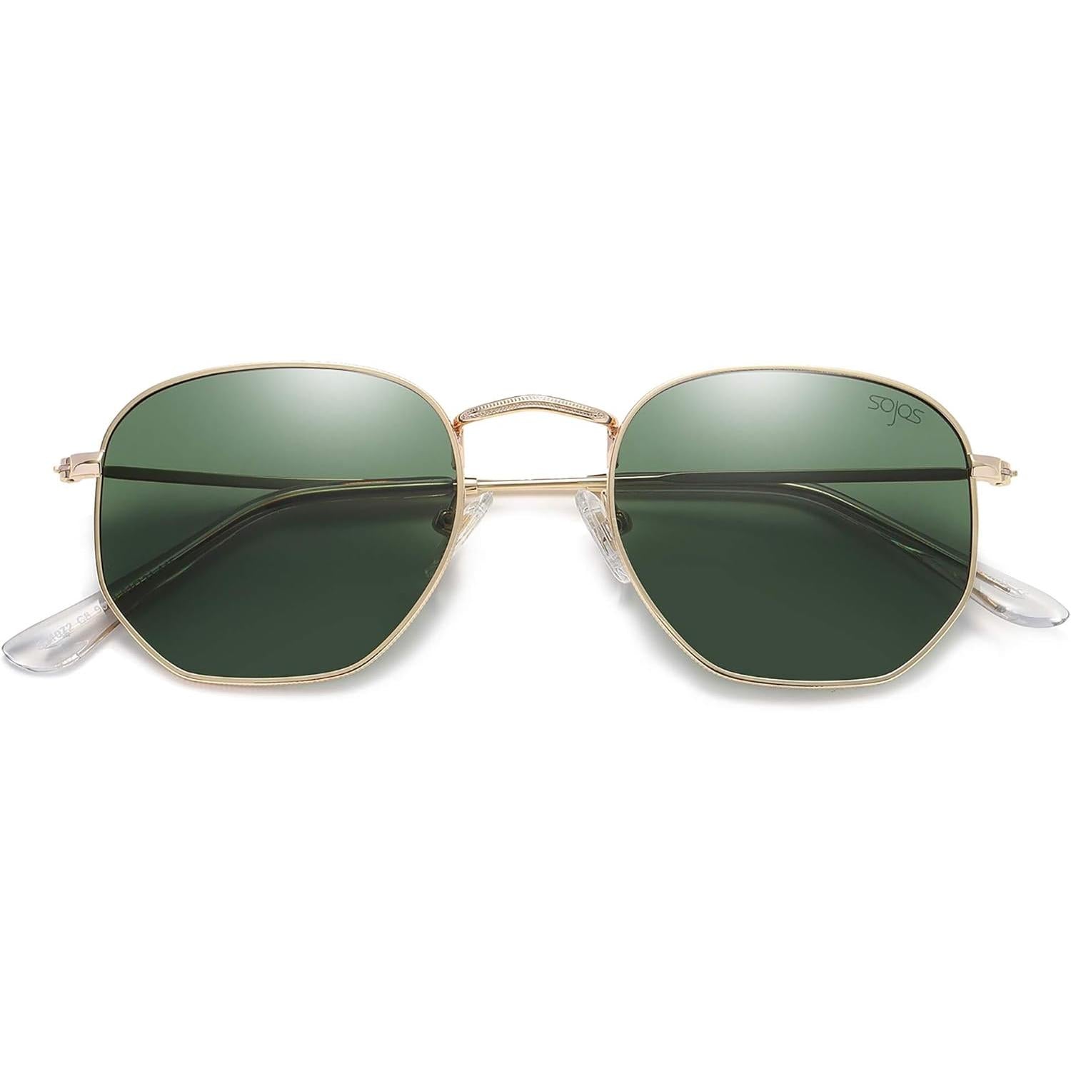 Lentes de Sol SOJOS SJ1072 Cuadrados Polarizados, Estilo Hexagonal Pequeño Retro, Unisex UV400 para Hombre y Mujer